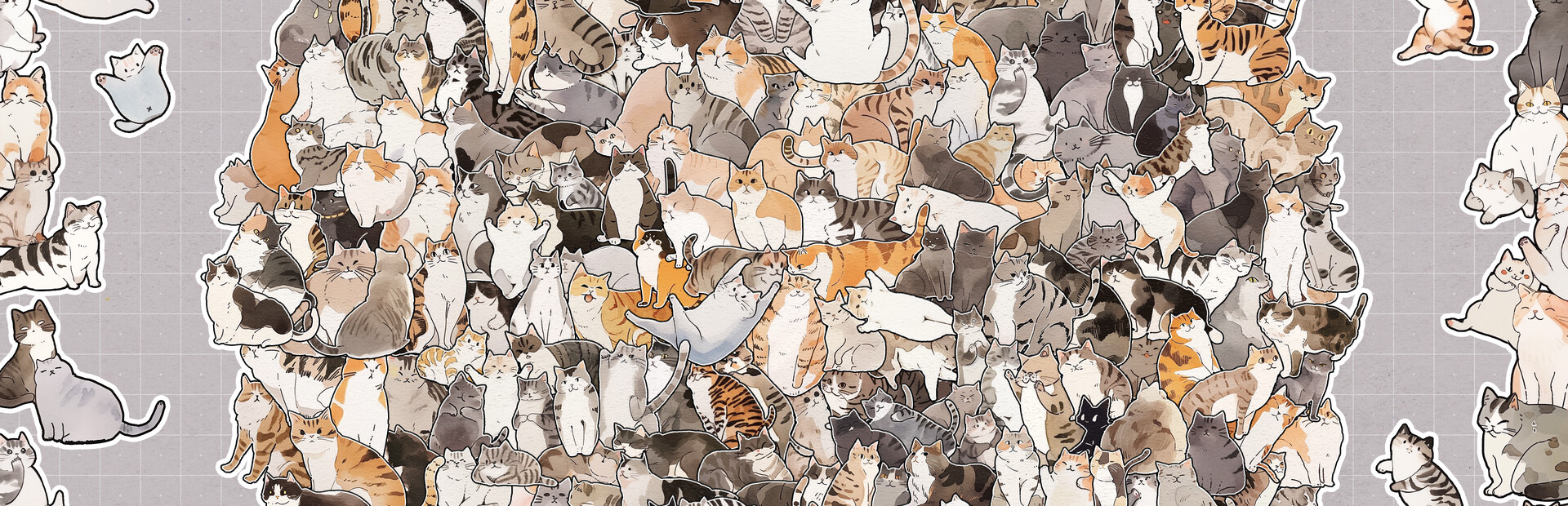 Cats Huddled Together 挤在一起的猫猫们